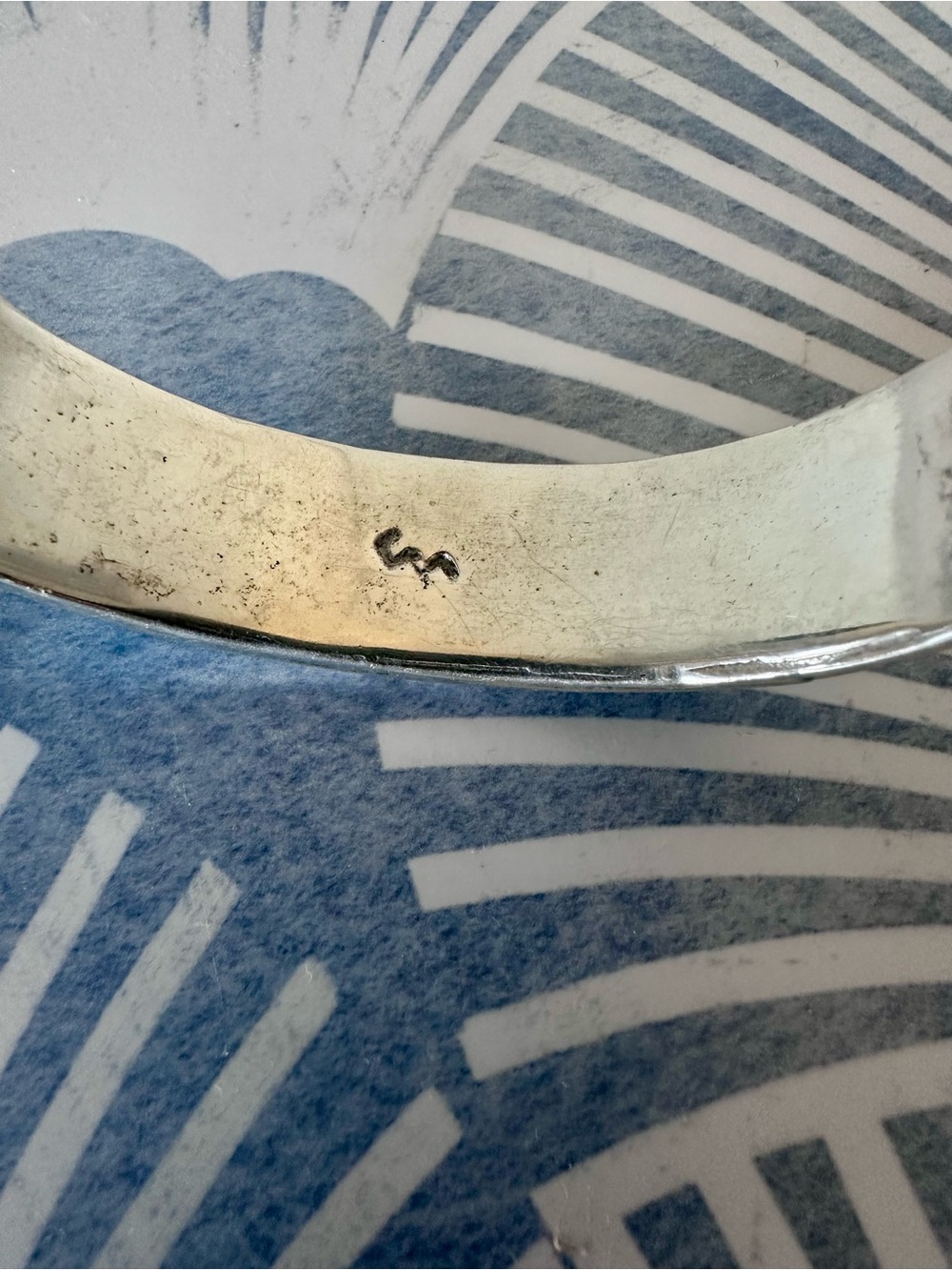 Vintage Native American Sterling Silver Turquoise Inlay Heavy Cuff Bracelet - Picture 6 of 16